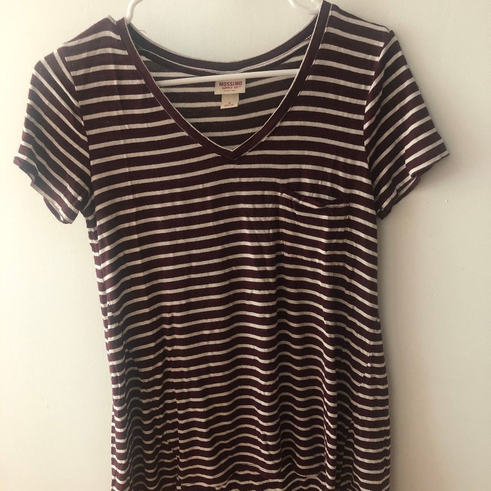 Striped red and white shirt